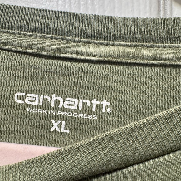Carhartt Olive Short Sleeve Pocket Tee - Picture 2 of 3